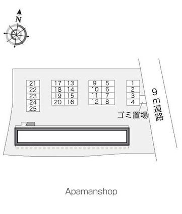 レオパレスさくらはうす[1K/23.18m2]の配置図