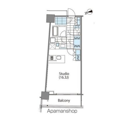 コンフォリア新宿イーストサイドタワー[1R/44.8m2]の間取図