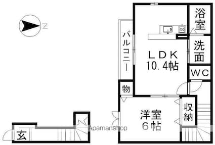 グラース　メゾン[1LDK/43.11m2]の間取図