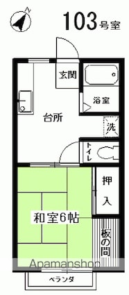 コーポ壱番館[1DK/26.44m2]の間取図