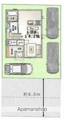 香川県高松市福岡町４丁目[3LDK/75.55m2]の配置図