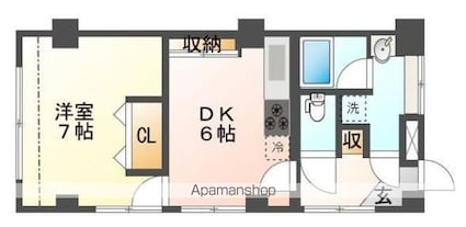 東京都杉並区下井草３丁目[1DK/35m2]の間取図