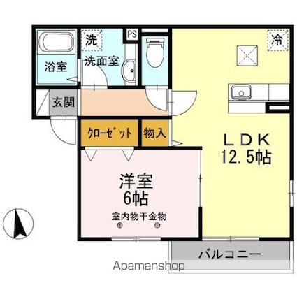 マ・メゾン西台[1LDK/45.06m2]の間取図