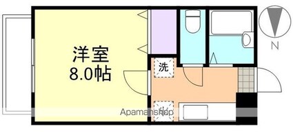 岡山県倉敷市中庄[1K/22.75m2]の間取図
