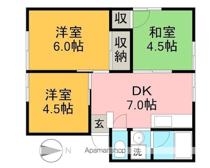 ＭＫ　ハイツ　Ａ棟[3DK/50.32m2]の間取図