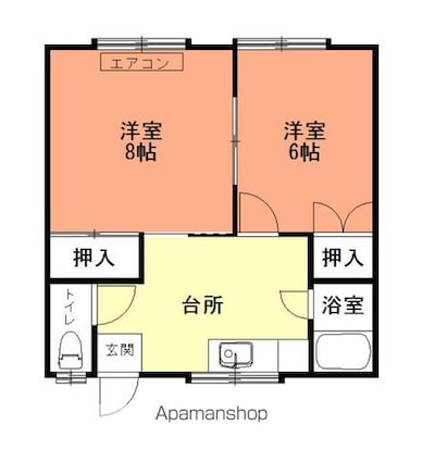 コーポ純[2DK/40.5m2]の間取図