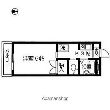 サニーハイツ[1K/20.09m2]の間取図
