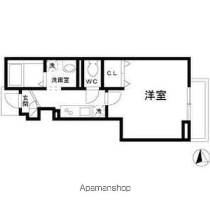 シルバー・ノース[1K/25.42m2]の間取図