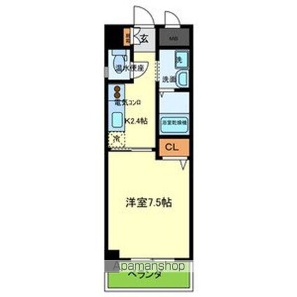 パウゼ大手前[1K/25.73m2]の間取図