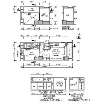 東雲キャナルコートＣＯＤＡＮ１８号棟[1LDK/44.94m2]の間取図
