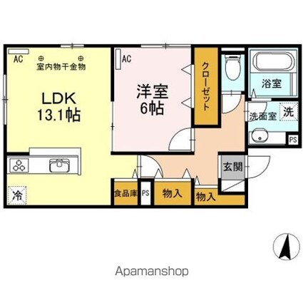 吉田屋ビル[1LDK/53.26m2]の間取図
