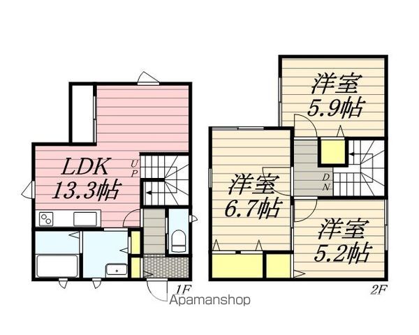 福岡市中央区小笹の戸建ての間取り