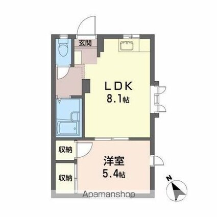 岩手県盛岡市上堂３丁目[1LDK/31.5m2]の間取図
