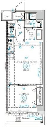 Ｍｉｎｄ　Ｓｈｉｍｕｒａｓａｋａｕｅ[1LDK/36.86m2]の間取図