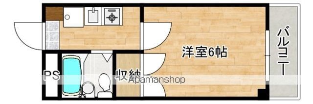 広島県広島市中区舟入幸町[1K/17.28m2]の間取図