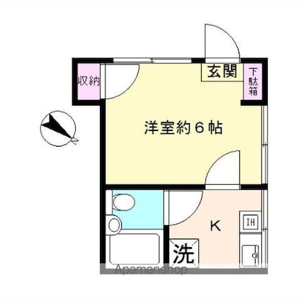 東京都練馬区下石神井３丁目[1K/16m2]の間取図
