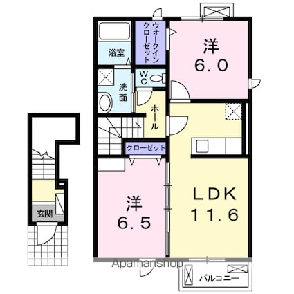 ローズＢ[2LDK/57.83m2]の間取図