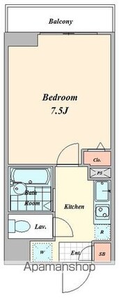レキシントン・スクエア曙橋[1K/22.96m2]の間取図