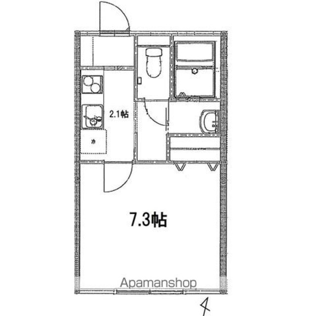 エルメゾン[1K/23.77m2]の間取図