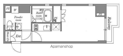 レジデンス清澄白河スクエア[1R/25.83m2]の間取図