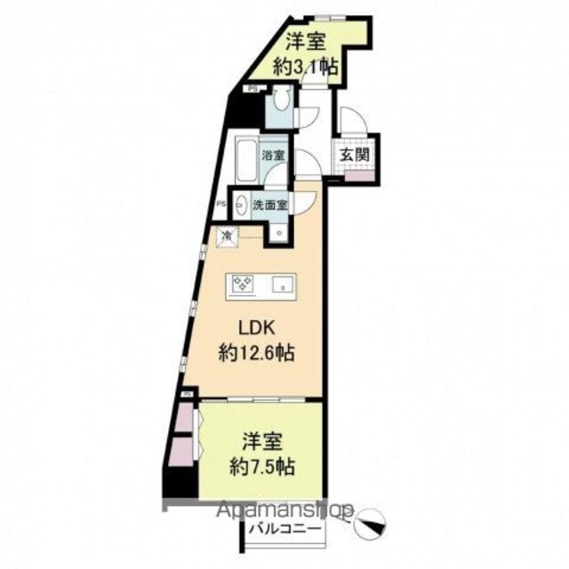 ブランシエスタ広島駅[2LDK/53.31m2]の間取図