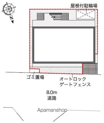 レオパレスアヴァンティ[1K/20.81m2]の配置図
