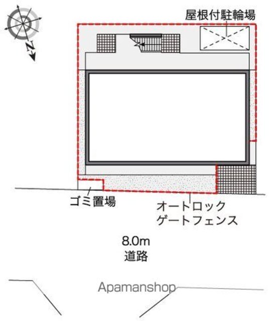 レオパレスアヴァンティ[1K/20.81m2]の配置図