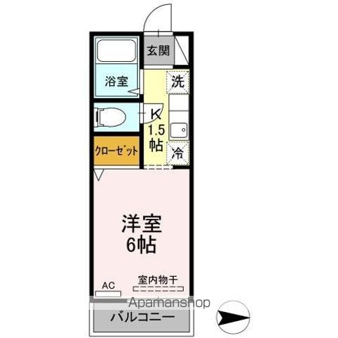 【青梅市東青梅のアパートの間取り】