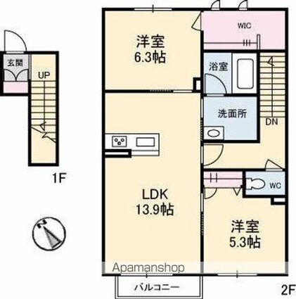 シャーメゾン　セルディーナ[2LDK/67.84m2]の間取図