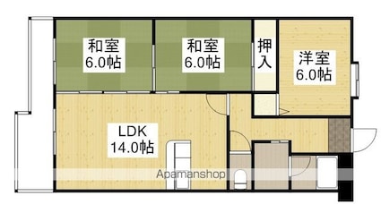 レジデンスマサノ２[3LDK/70.46m2]の間取図