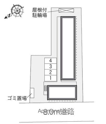 レオパレスアクシスⅡ[1K/19.87m2]の配置図