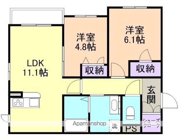 【海南市幡川のハイツの間取り】