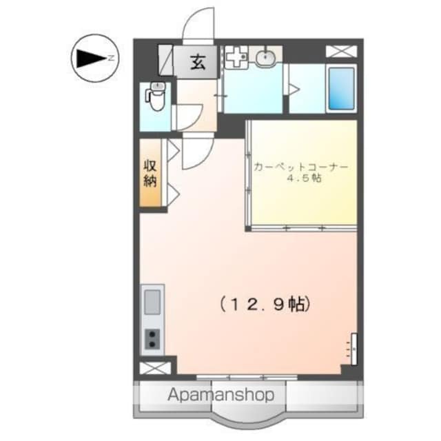 プリオール紀伊[1LDK/41.04m2]の間取図