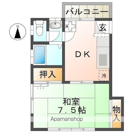 ハイツ・アルファ[1DK/30.5m2]の間取図