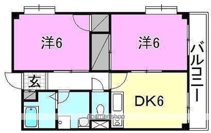 明神海運ビル[2DK/43.23m2]の間取図