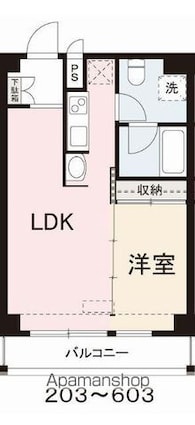 コリドールベルエア[1LDK/33.49m2]の間取図