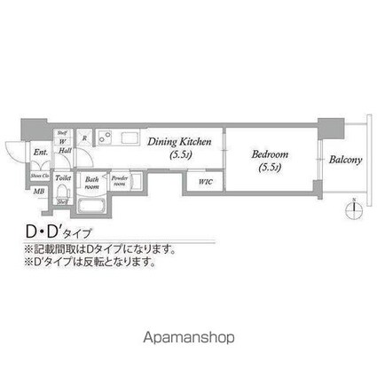 エステムコート名古屋平安通クチュール[1DK/28.59m2]の間取図