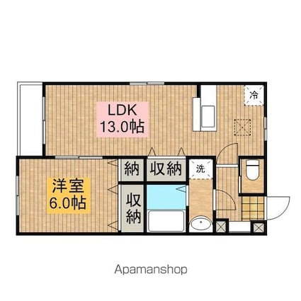 千葉県鎌ケ谷市中央２丁目[1LDK/45.07m2]の間取図