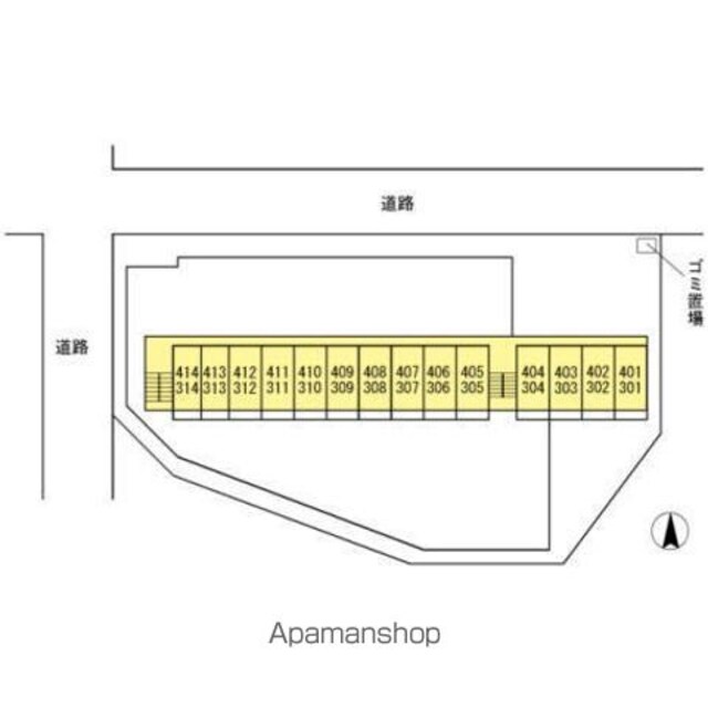 ベルハウス[1R/17.41m2]の配置図