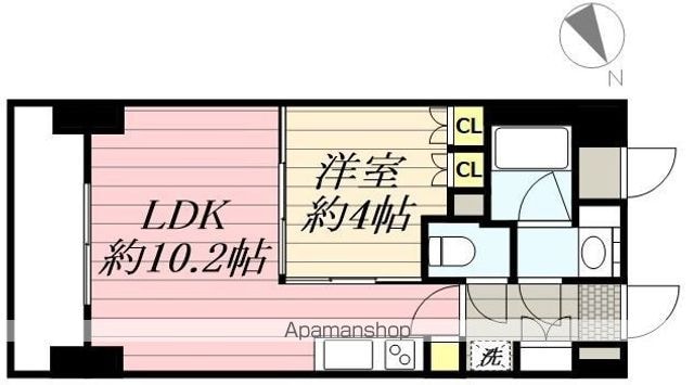 キングストンパレス立川[1SLDK/34.47m2]の間取図