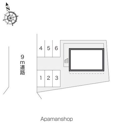 レオパレス鹿之助[1K/19.87m2]の配置図