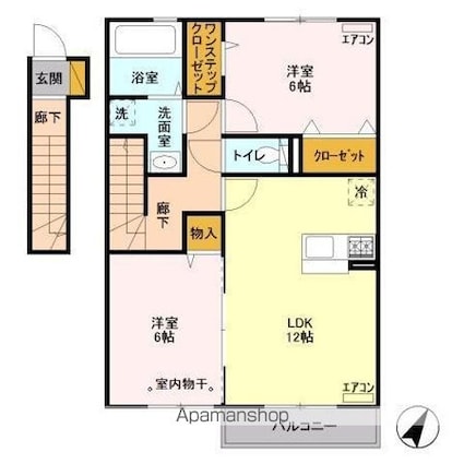 ジャルダンベール　Ａ[2LDK/60.45m2]の間取図