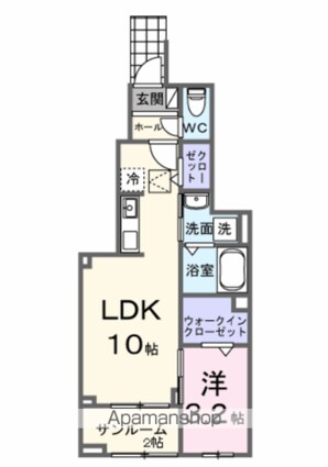 モア　メゾン[1LDK/38.52m2]の間取図