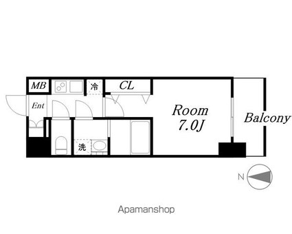 ＳーＲＥＳＩＤＥＮＣＥ尾頭橋ｃｌａｒｉｔｙ[1K/23.22m2]の間取図