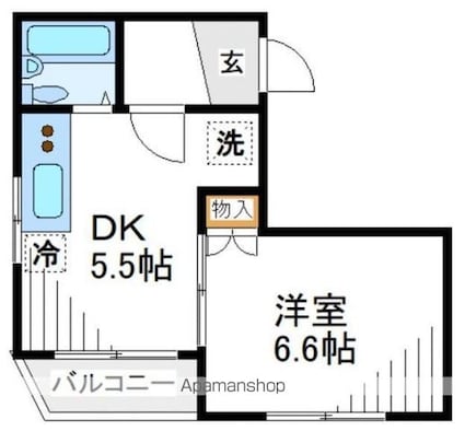 新宿武蔵野マンション[1DK/22.67m2]の間取図
