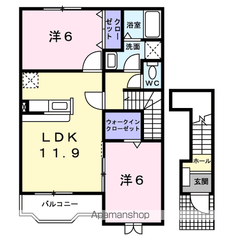 【ガーデンヒル・ヴァイオレットＢの間取り】