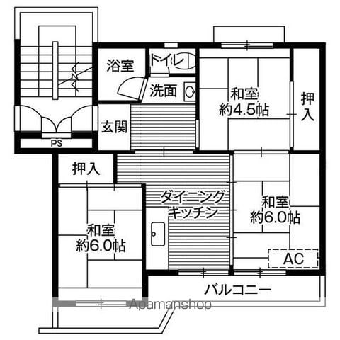 ビレッジハウス境港第三1号棟の間取り写真