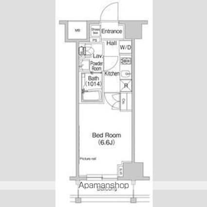 プラウドフラット富士見台[1K/21.54m2]の間取図
