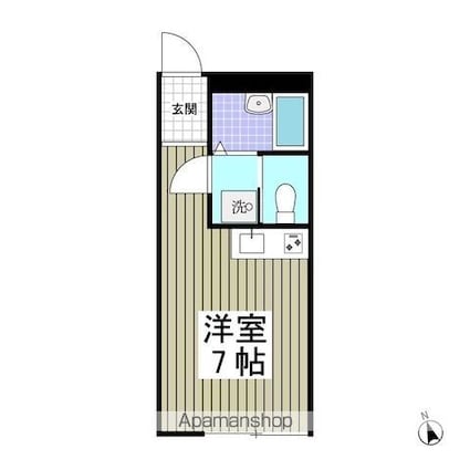 サニーグレイス国立[1R/18m2]の間取図