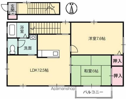 グランコート久万ノ台　Ｂ棟[2LDK/60.98m2]の間取図